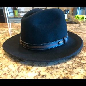 Bailey of Hollywood Brandt Lanolux Wool Felt Fedora Hat Black Size Medium